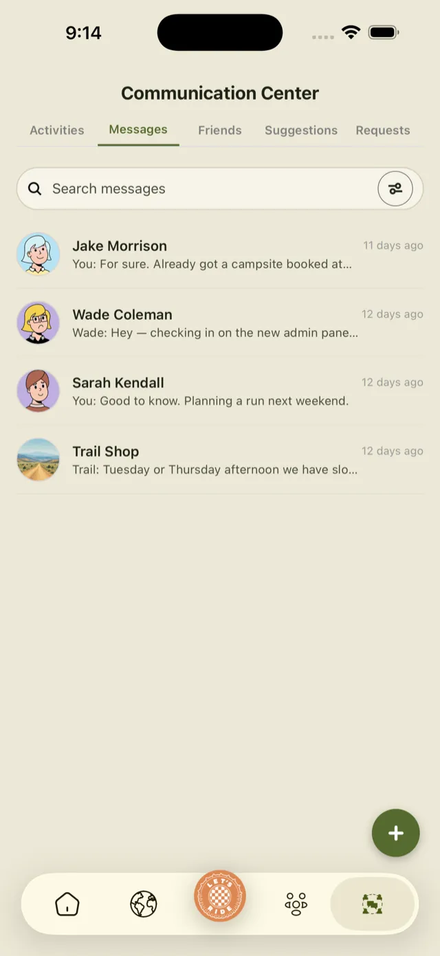 Messages and conversations with your crew